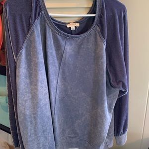 Blue Velvet Sleeve Sweatshirt